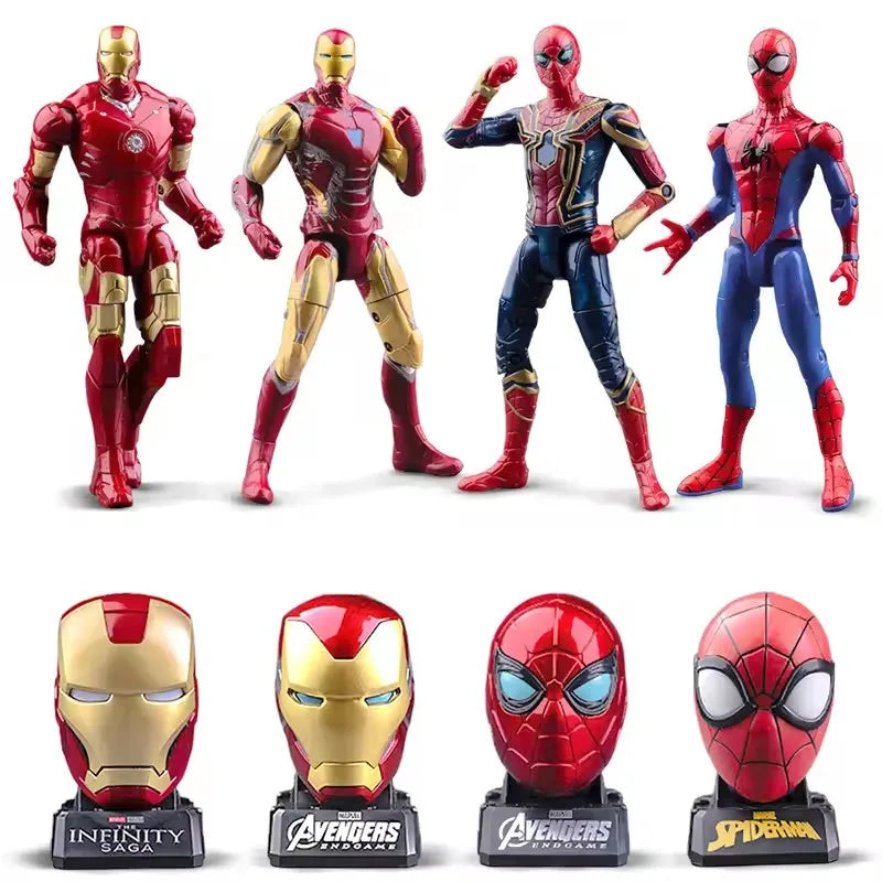 Marvel Action Figure Deformable Toy Iron Man MK85 Captain America Joints Mobility Head Shaped Statue Model Doll Toys Kids Gifts