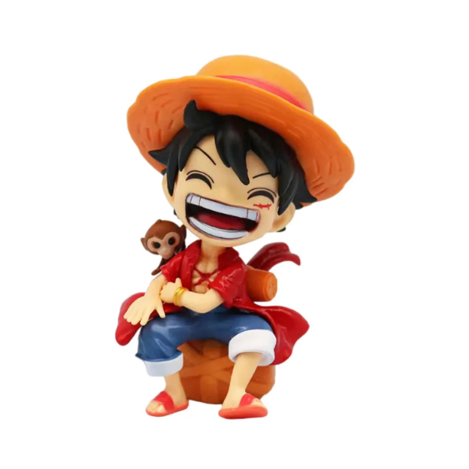 Anime Action Figure Statue: Sitting Luffy, Zoro, Sanji Chibi Style Car Decor Gift for OP Fans