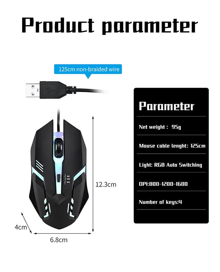 Ergonomisches Design Gaming Maus Desktop-Computer Laptop USB Backlit Maus Hersteller Heißer Verkauf 