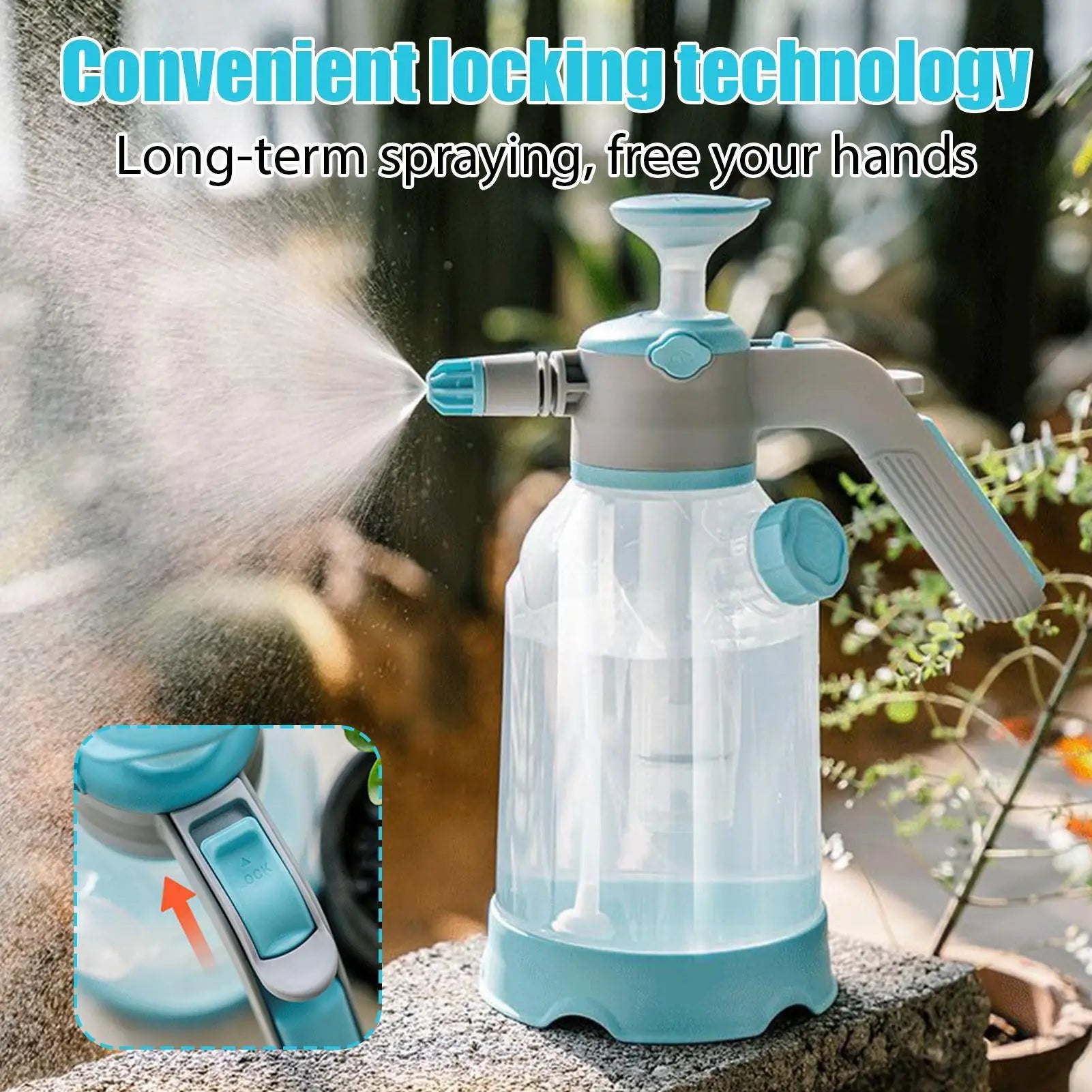 Garden Watering Can Watering Pot Mister Sprinkler 2 Modes Portable Waterproof Bottle Pitcher For Patio Yard Pool Backyard Beach