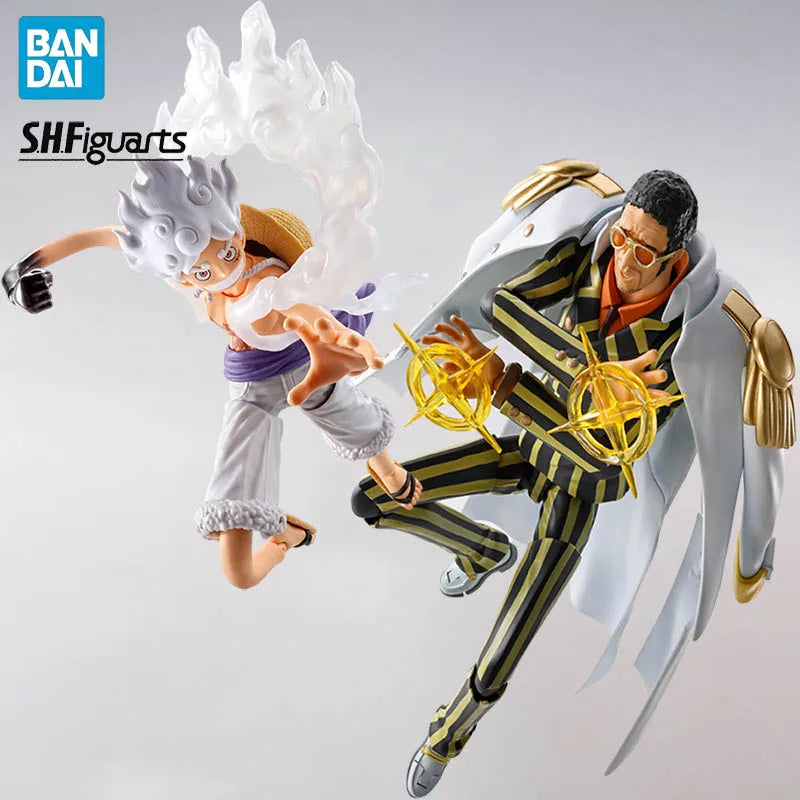 BANDAI S.H.Figuarts One Piece Monkey D. Luffy GEAR5 Borsalino -FUTURE ISLAND EGGHEAD- PVC 15.5 & 19.5CM Anime Action Figures Toy