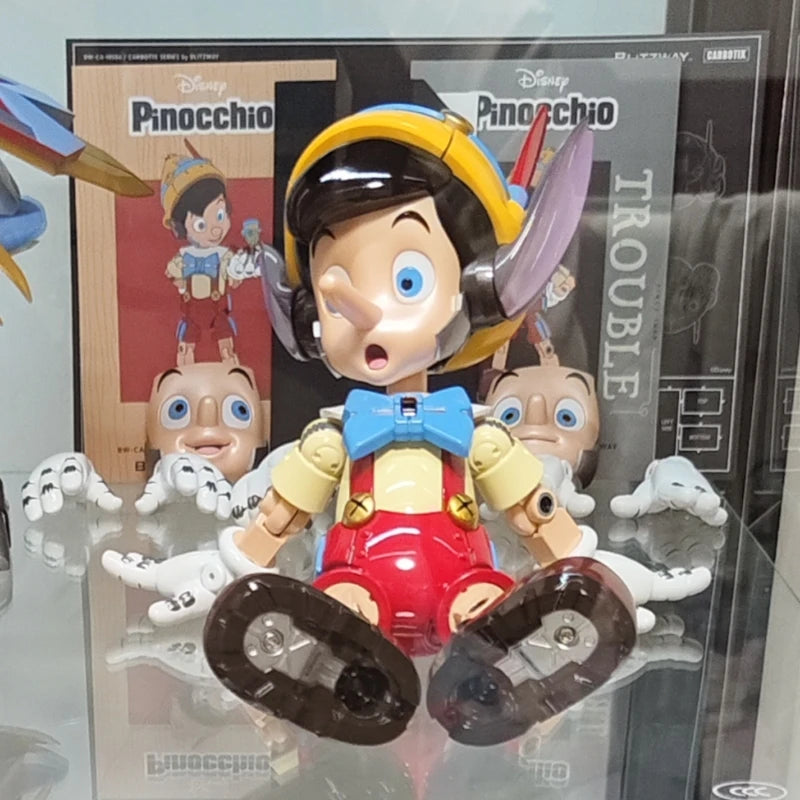 Original BLITZWAY Disney Pinocchio Alloy Movable Mechanical Goofy Action Figure Collectible Mickey Model  Led Eyes Birthday Gift