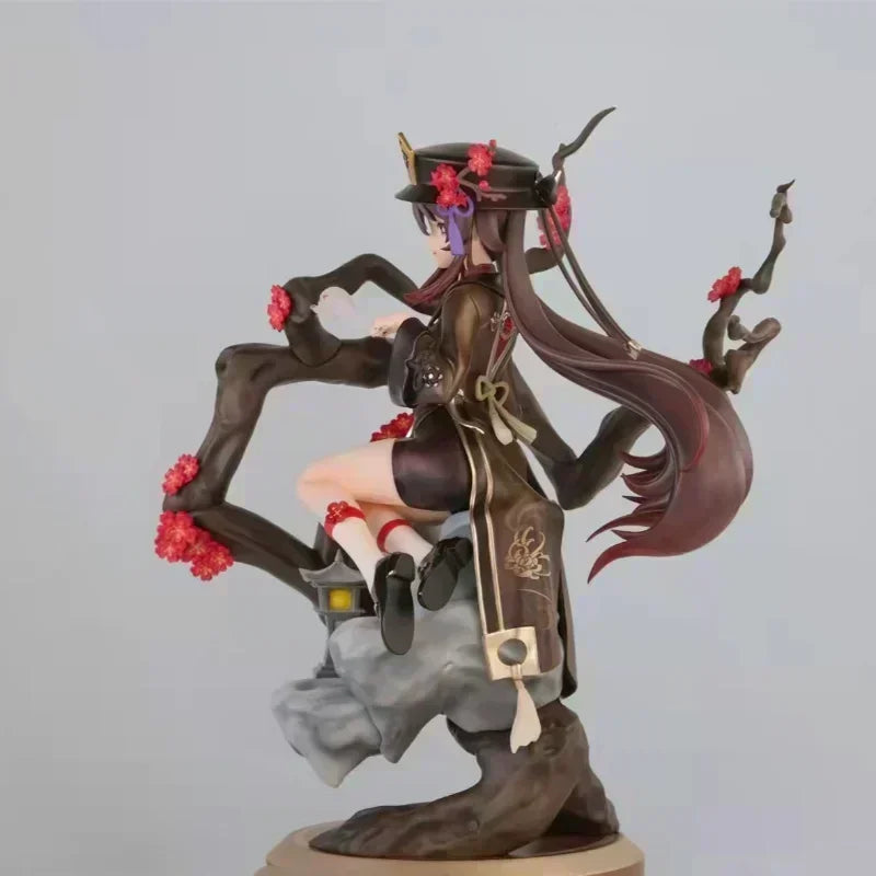 23cm Genshin Impact Anime Figures Hu Tao PVC Model Cute Girl Sitting Action Figure Ornaments Collection Desktop Display Gift Toy