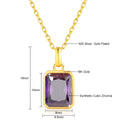 Szjinao 100% Echt 18k Gold Halskette Für Frauen 8*10mm Gelb Stein Rechteck Mit Zertifikat AU750 K gold Anhänger Hochzeit Geschenk