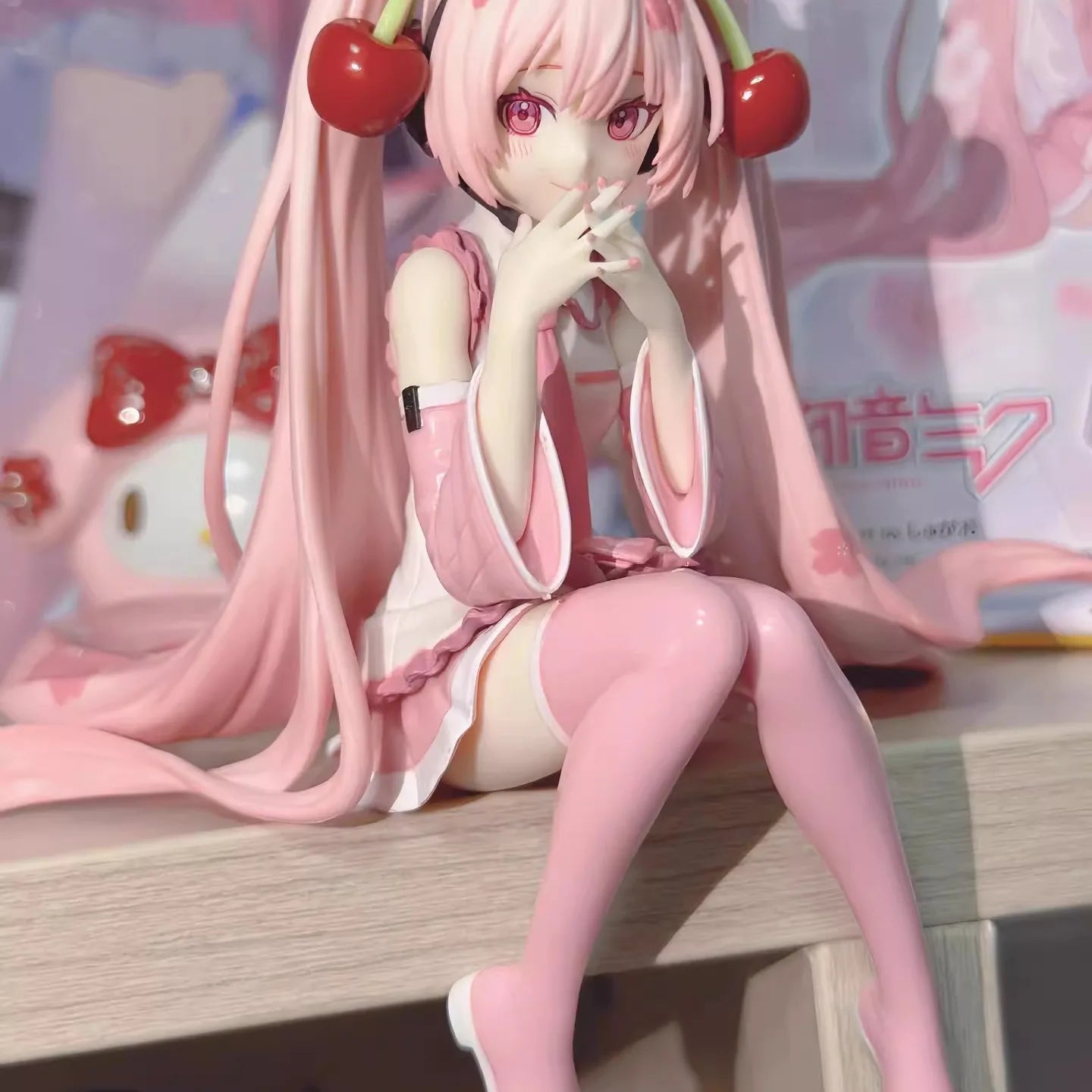Sakura Anime Figure Sitting Desktop Decoration Collectible Gift Computer Case Model Decoration Toy & Hobbies Action Figure