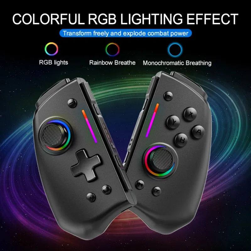 LinYuvo KS42 joycon For Nintendo Switch With Hall Effect Joypad Wireless Controller Six-axis Compatible/Macros/Turbo/RGB Light