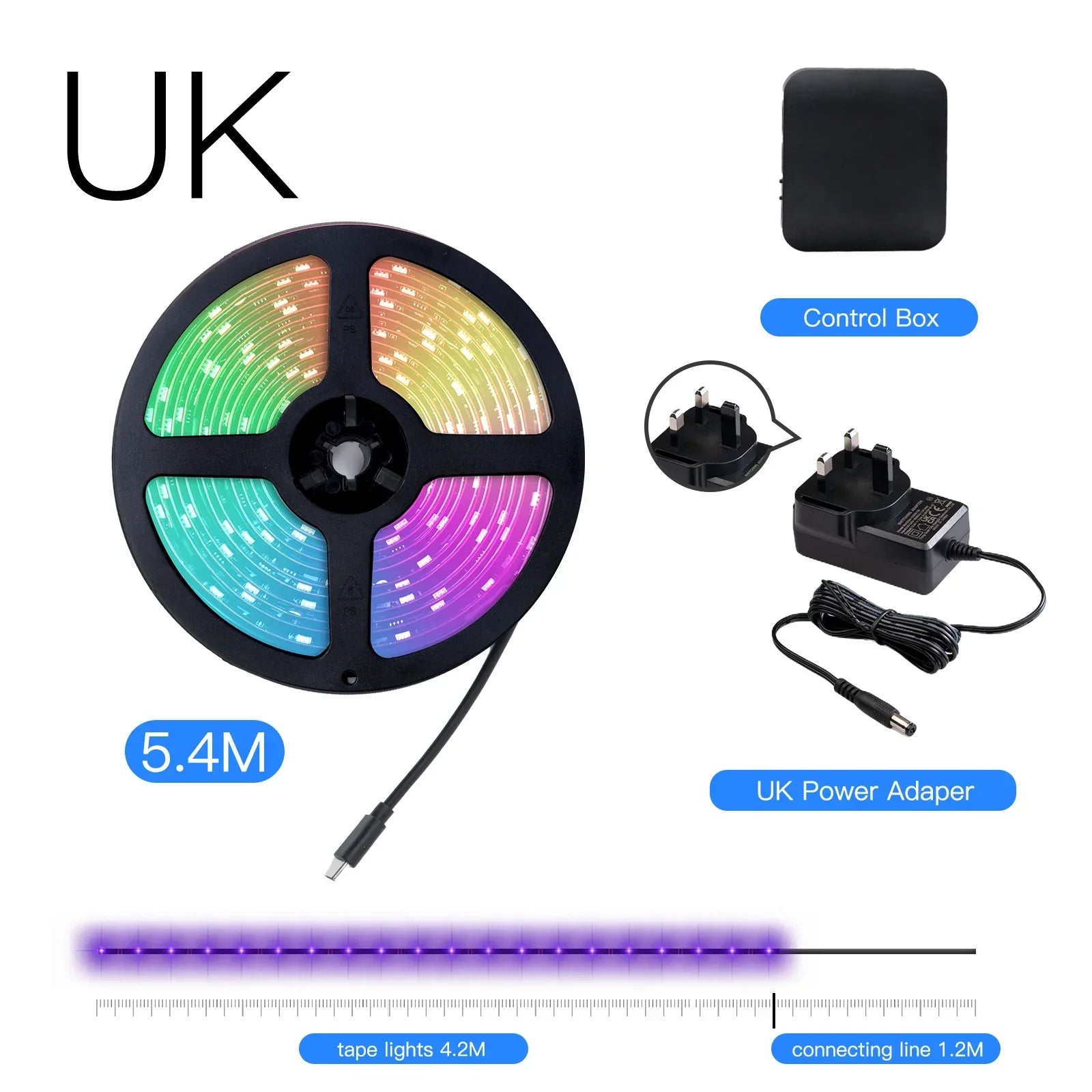 MOES Wifi Smart Ambient Lighting TV Backlight HDMI 2.0 Device Sync Box Led Strip Lights Kit Alexa Voice Google Assistant Control