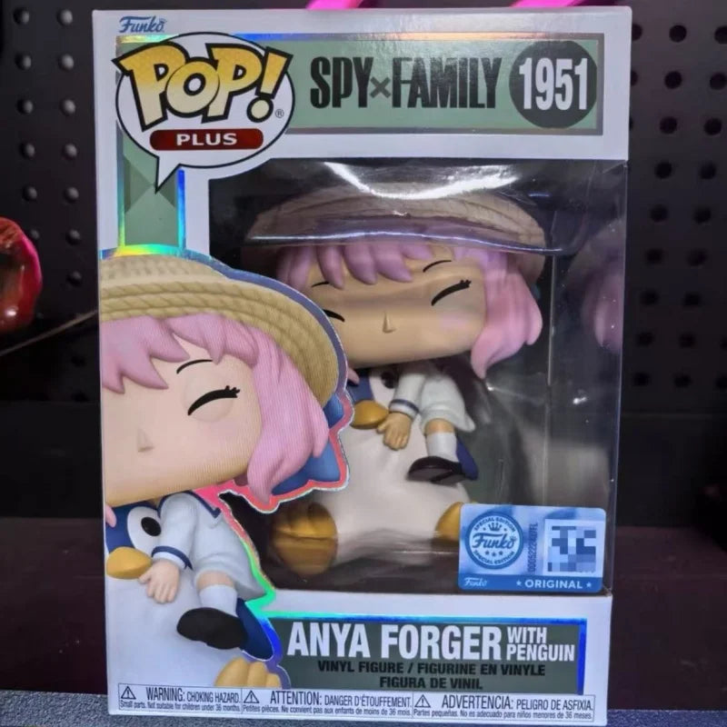 Funko Pop Spyx Family Anya Forger With Penguin #1951 Vinyl Figure Model Toy Limited Edition Statue Doll Action Figures Kids Gift