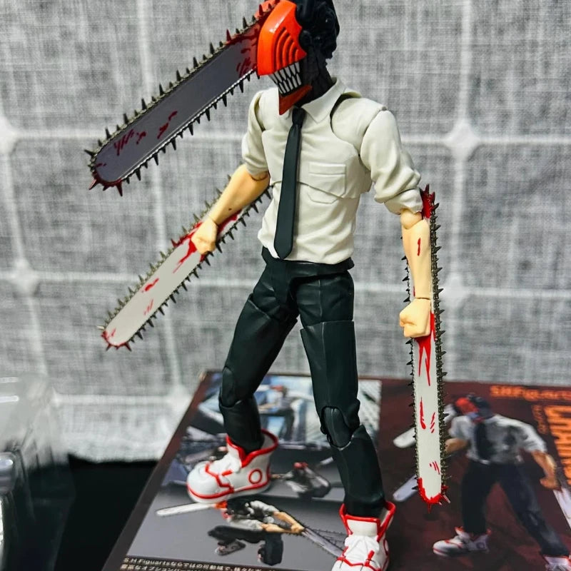 New Figma 586 Chainsaw Man Action Figure Shf Denji Katana Man Anime Model Doll Statue Joint Movable Movie Toys New Year'S Gifts