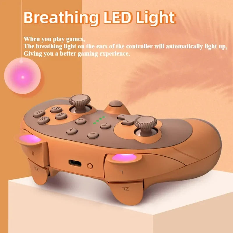Kawaii Cartoon Style Wireless Bluetooth Gamepad Pink Game Controller for PC&Switch& Switch Lite Girls Gift Gamer Accessories