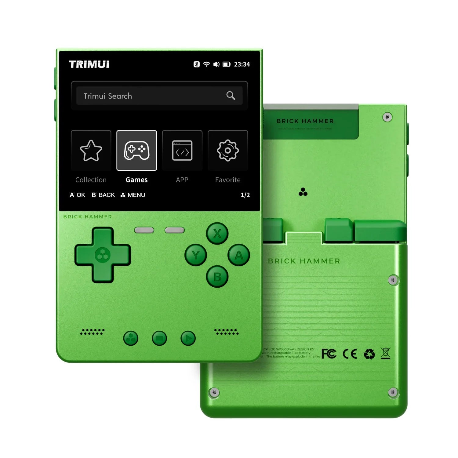 Trimui Brick Hammer Handheld Game Console 3.2 Inch IPS Screen 1024x768 Allwinner A133plus Metal Plate Retro Arcade Gaming Device