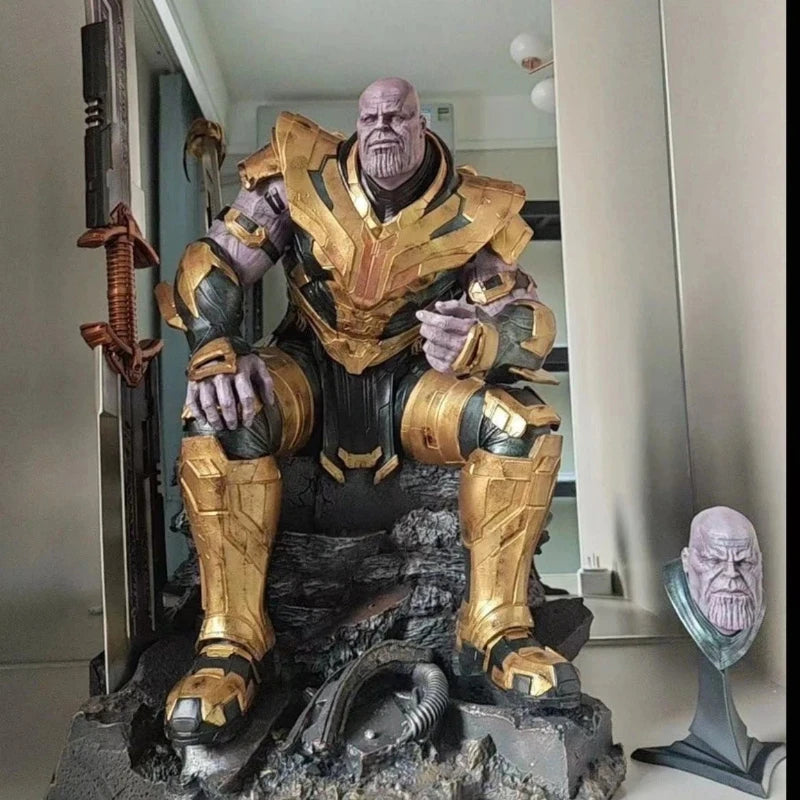 1/4 The Avengers Figure Thanos Sitting Posture Magnetic Suction Anime Model Resin Desktop Ornament Decorations Kids Toys Gifts