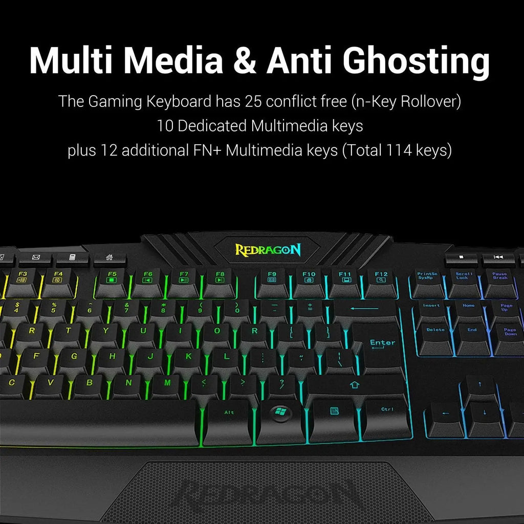 Redragon S101 Gaming-Tastatur, M601 Maus, RGB-Gaming-Tastatur mit Hintergrundbeleuchtung, programmierbare Maus mit Hintergrundbeleuchtung, Value Combo Set