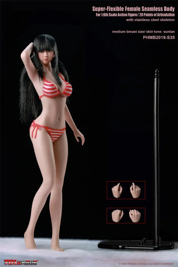 TBLeague S34 S35 S36 S37 1/6 Scale Female Soldier Super Flexible Seamless Body Figure with Head Action Figure Doll