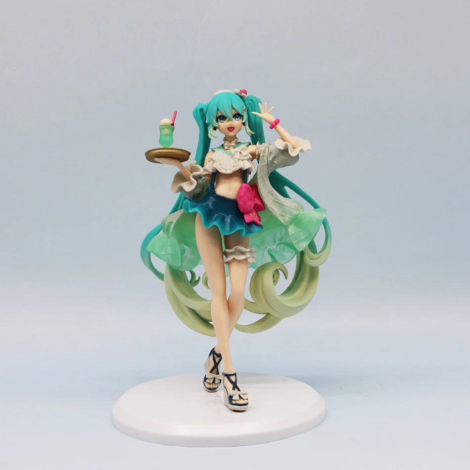 Judai Exceed Creative VOCALOID Hatsune Miku Melon Soda Float PVC Action Figure Model Doll Toys In Stock