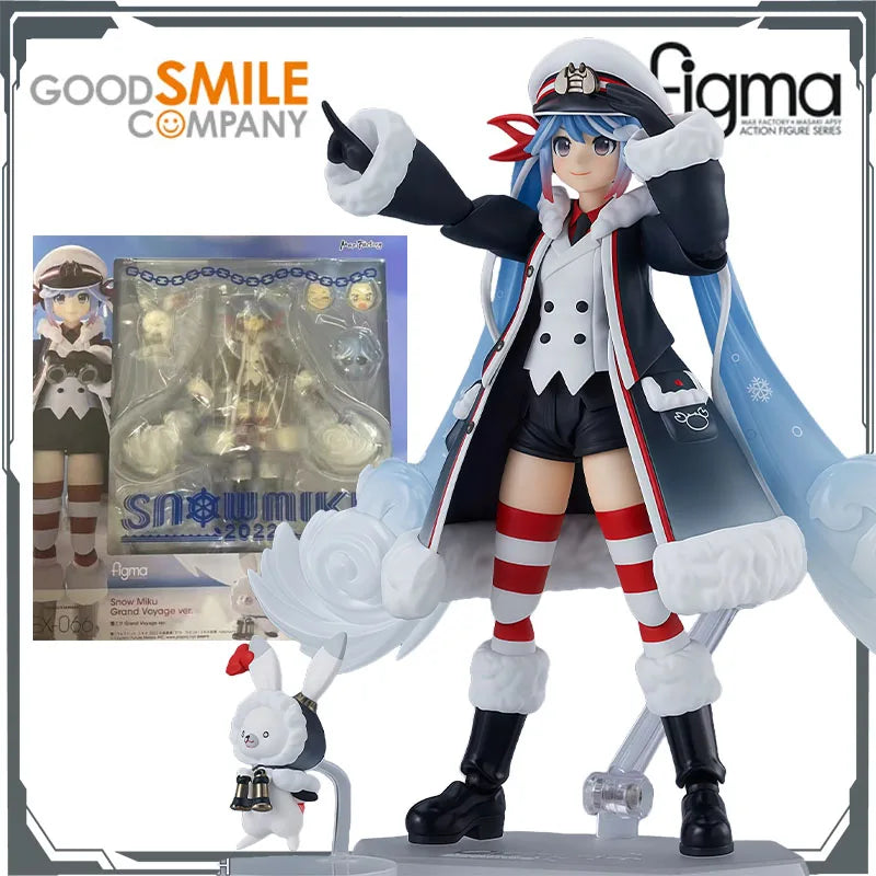 GSC Original Figma Hatsune Miku Snow Miku 2022 Grand Voyage 130mm Anime Action Figures Toys for Boys Christmas Gift Collectible