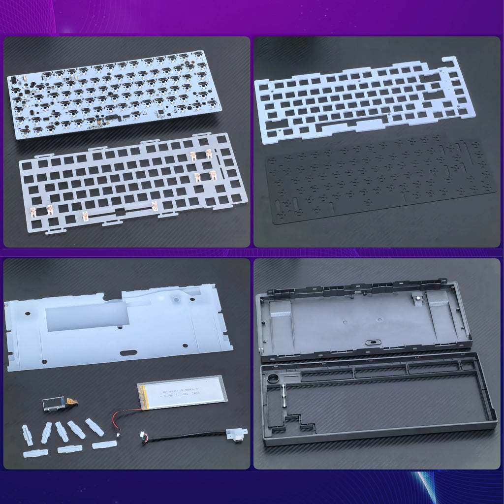 MAIMOOO MK20T 75% Keyboard Kit Hotswap TFT Screen Full RGB Backlit 2.4GHz Bluetooth Wireles Macro Custom DIY Mechanical Keyboard