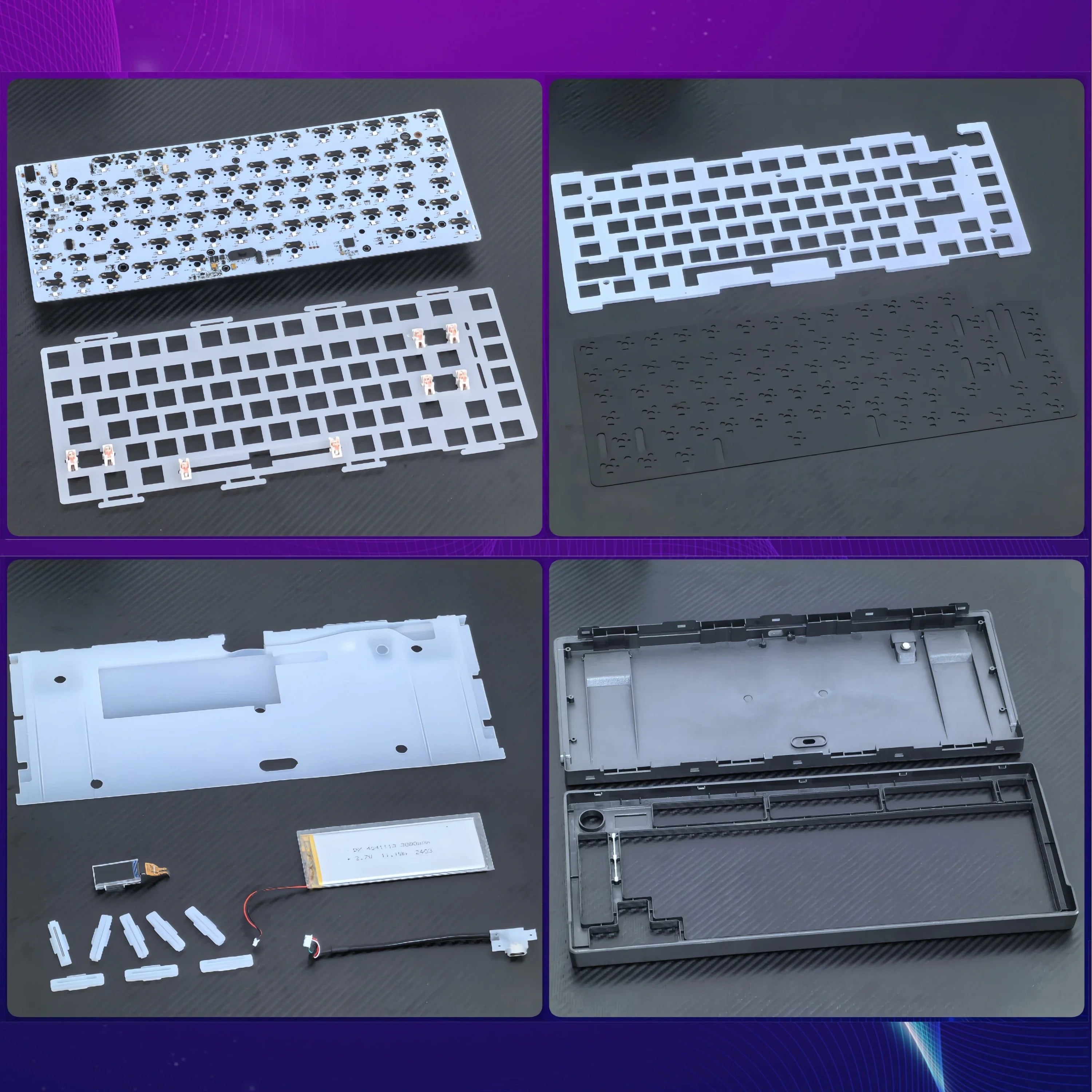 MAIMOOO MK20T 75% Keyboard Kit Hotswap TFT Screen Full RGB Backlit 2.4GHz Bluetooth Wireles Macro Custom DIY Mechanical Keyboard