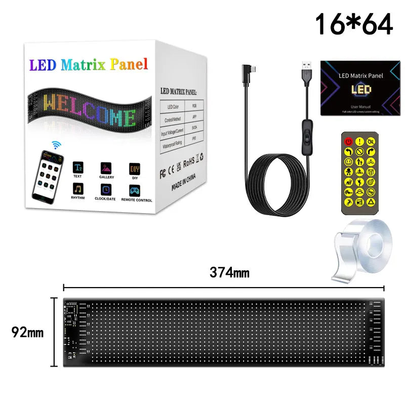 Demon Eyes Car LED Logo APP LED Matrix Pixel Panel Night Light DIY Programmable Flexible LED Display for Car Truck Accessorie
