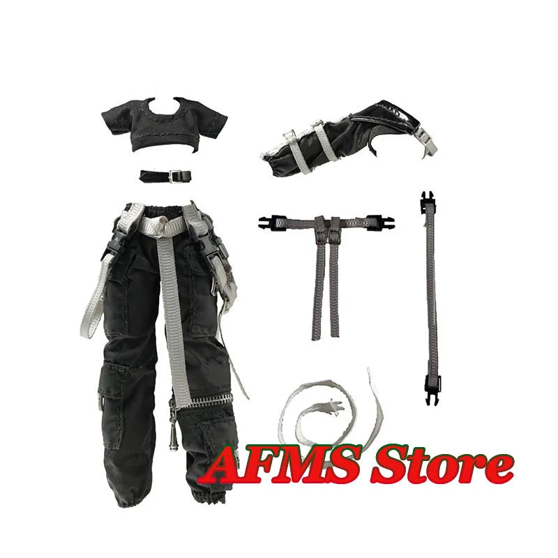 SHF 1/12 Anime Mobile Suit Girl Shirt Cargo Pants Boots Marginal Walker Series Battle Gang Pioneer Clothes For 6" Body