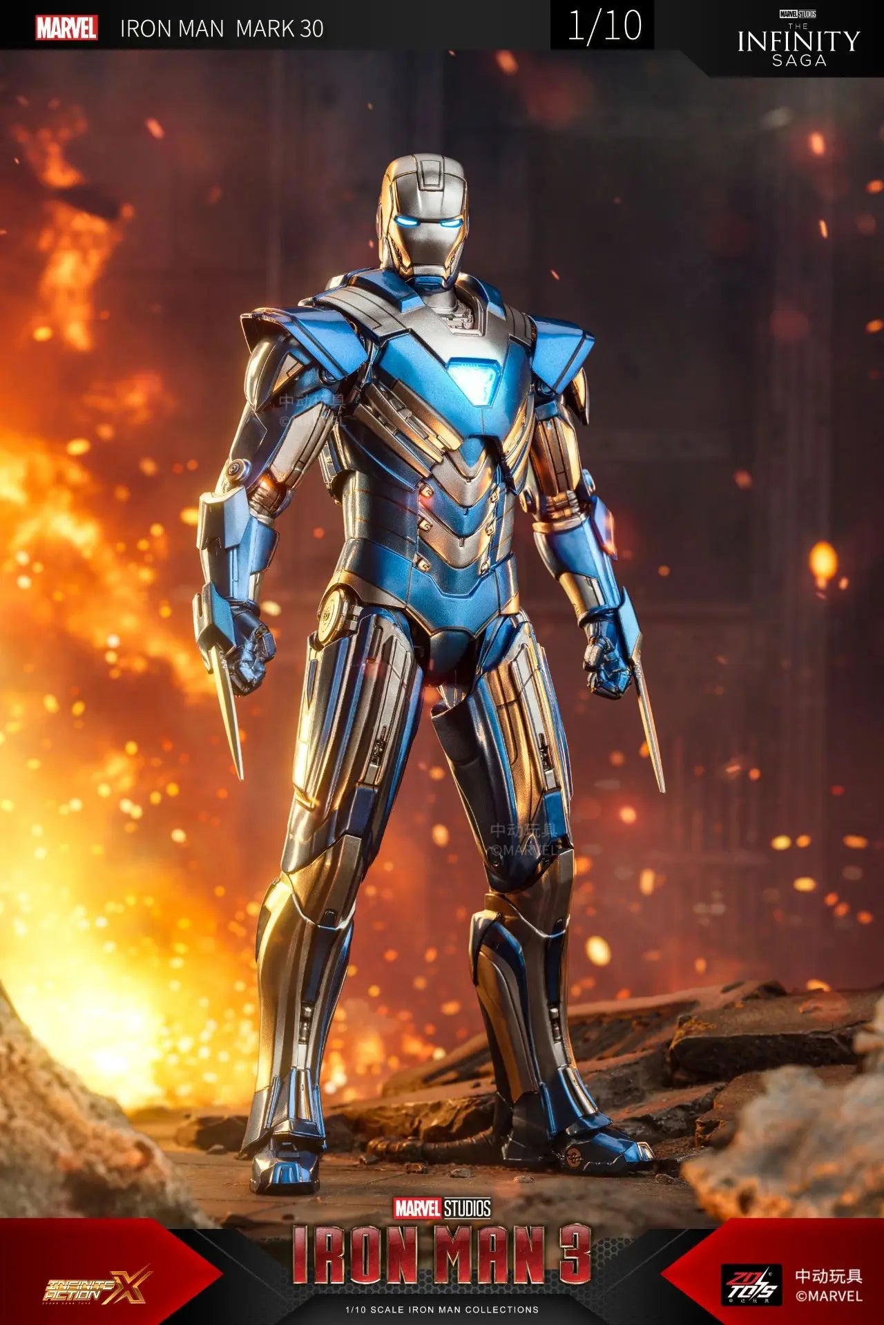 1/10 Original ZD Toys Iron Man MK2 War Machine2.0 MK16 MK11 MK24 MK35 MK47 Tony Stark Collection Model Action Figure Kids Toys
