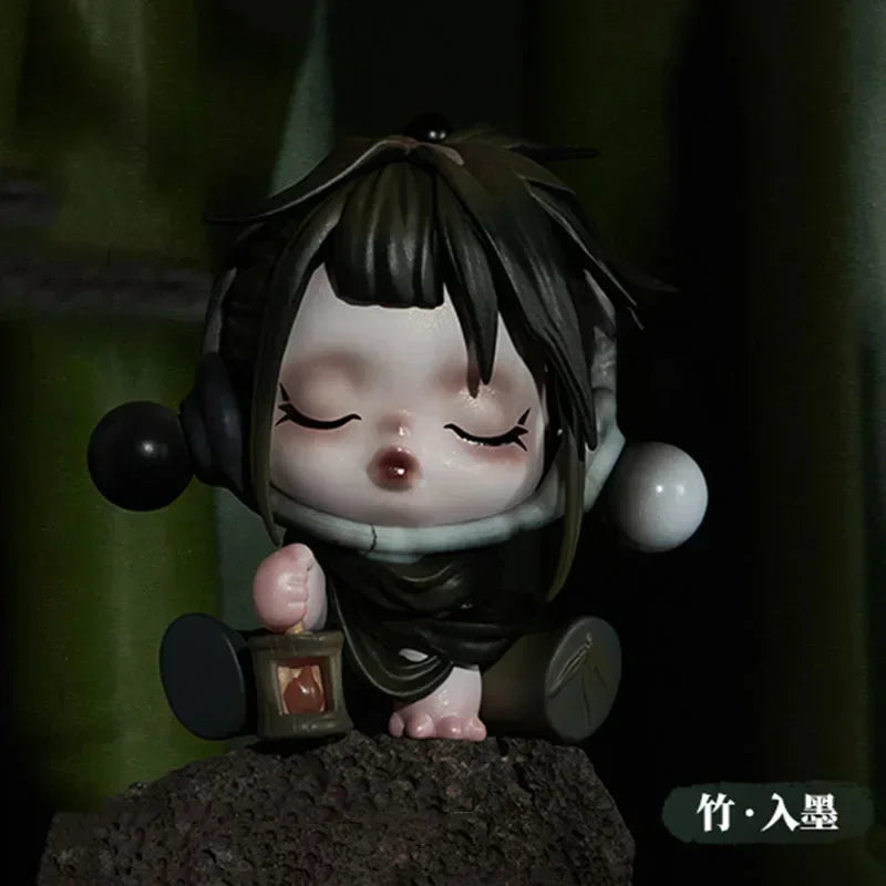 POP MART SKULLPANDA The Ink Plum Blossom Series Blind Box Mystery Box Guess Bag Toys Doll Cute Anime Figure Desktop Ornaments