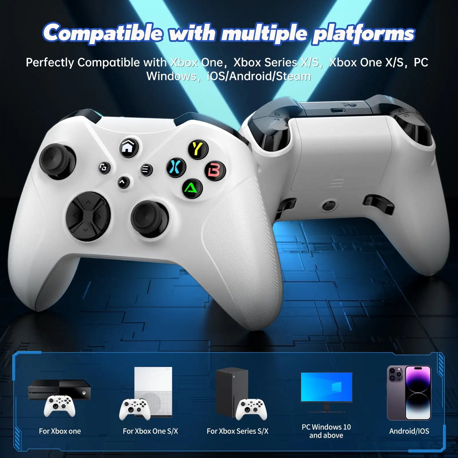 Wireless Controller For Xbox One Series X/S Pc Gaming Gamepad With Six Axis Gyro Sensor Dual Vibration Hall Effect Wifi Joystick