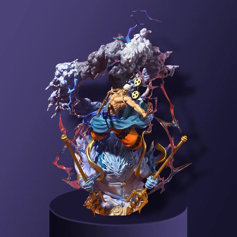 36 cm ONE PIECE Anime Peripheral Oka Shichibukai Enel Thor Figur GK Modell PVC Statue Zimmer Dekoration Ornamente Sammlung Geschenke