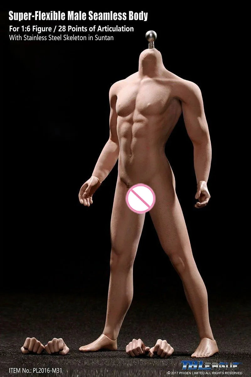 TBLeague 1/6 Phicen M30 M31 M32 M33 M34 M35 M36 Steel Stainless Skeleton Super Flexible Seamless Male Man Figure Suntan Body