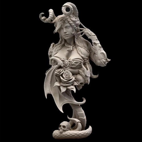 1/10 Love &amp; HATE, Gehörntes Magiermädchen, Sexy Girl, Resin-Modellfigur Büste, GK, Fantasy-Genre, Unmontierter und unbemalter Bausatz