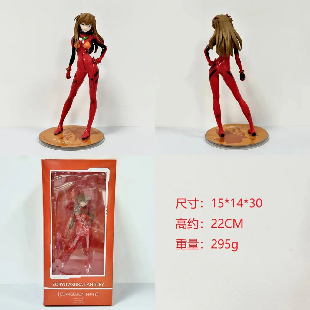 22CM Anime Asuka Langley Soryu Figure Shin Seiki Evangelion Souryuu Kaiyodo Standing With Arms Akimbo Action Figure Doll Toys