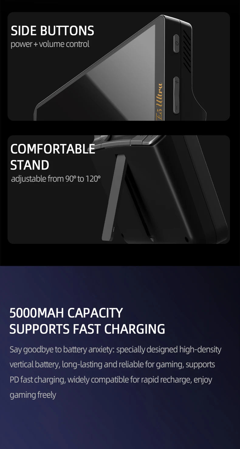 GAMEMT E5 Ultra Game Console 5" 1280*720 60Hz IPS Touch Screen 5000mAh Hall-Effect Joystick Portable Android Handheld Consoles
