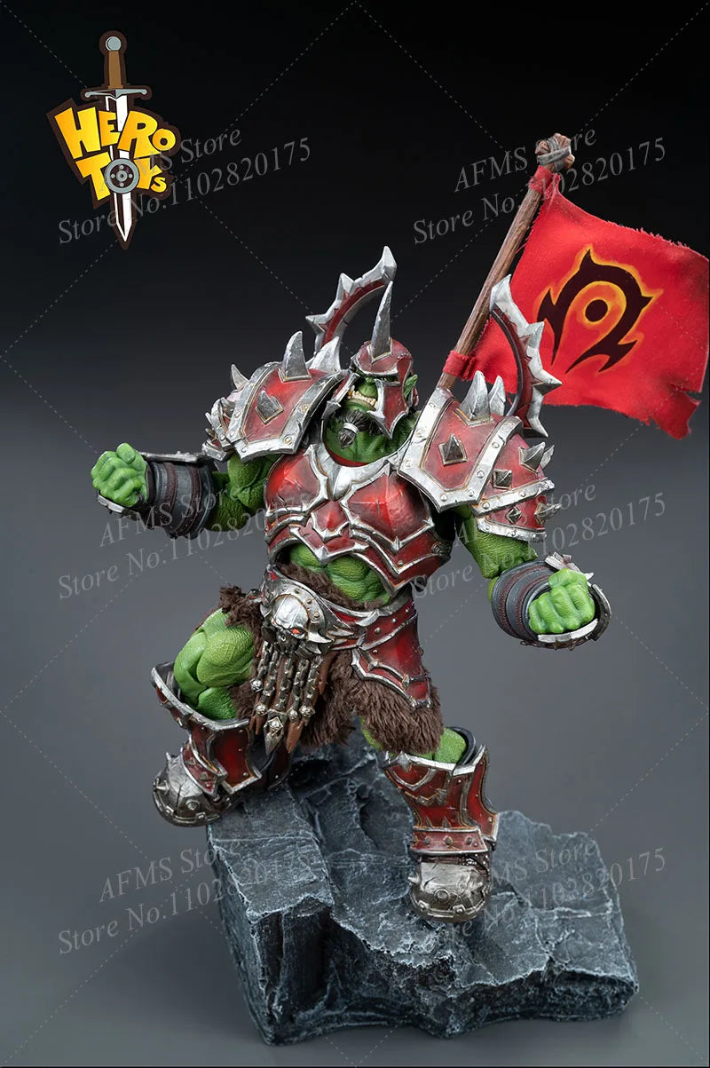 Auf Lager: Hero Toys 1/12 Sammelfigur WOW Ork Starker Krieger Elite Kukaron Puppen Komplettset 7-Zoll-Soldaten-Actionfigur
