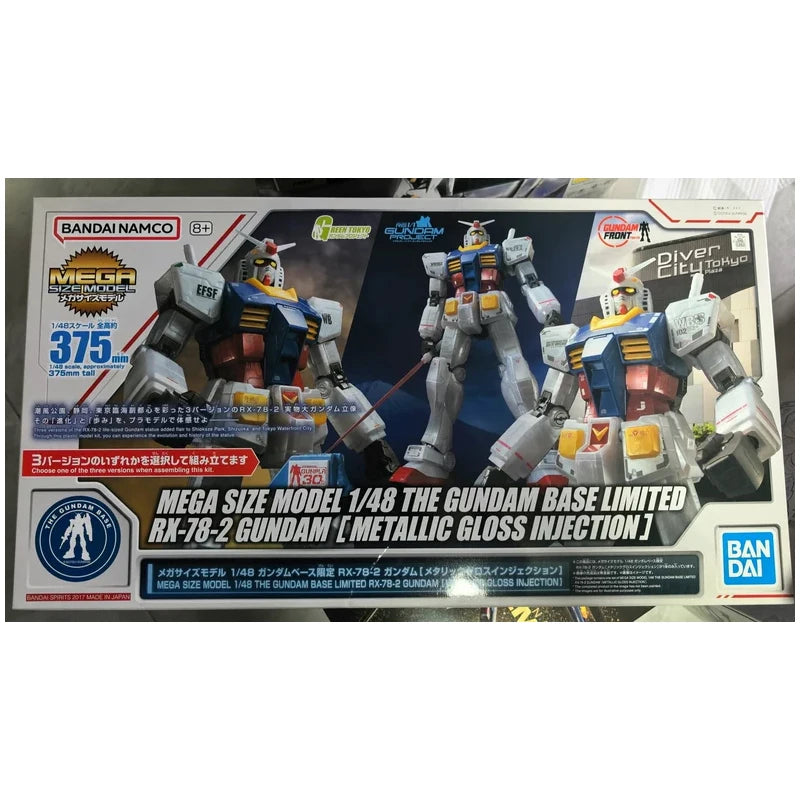 Bandai Genuine MEGA SIZE MODEL 1/48 LIMITED RX-78-2 GUNDAM [METALLIC GLOSS INJECTION]Anime Action Figure Assembly Model Toy Gift