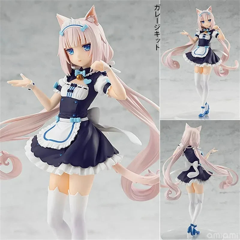 Anime Nekopara Maid Outfit Girl Action Figures Cute Cartoon  Model Toy Collection Statue Figurine Computer Case Desktop Ornament