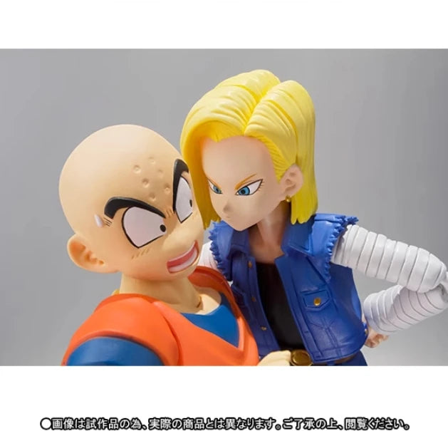 100% Original Bandai Shf Sh Figuarts Dragon Ball Android No.18 18 Action Figures Anime Model Toys Figura Collection Gifts