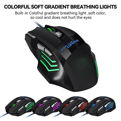 1 PC Neue Hyperspeed USB-Gaming-Maus RGB-Hintergrundbeleuchtung Ergonomische Gaming-Mäuse 7D Esports Kabelgebundene Maus für Laptop-PC-Gamer
