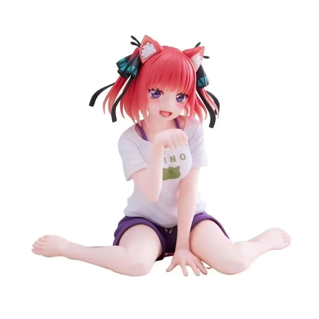 Anime The Quintessential Quintuplets Desktop Cute Nakano Itsuki Figures Cat Room Wear Ver Girl Statue Model Doll Desk Decoration