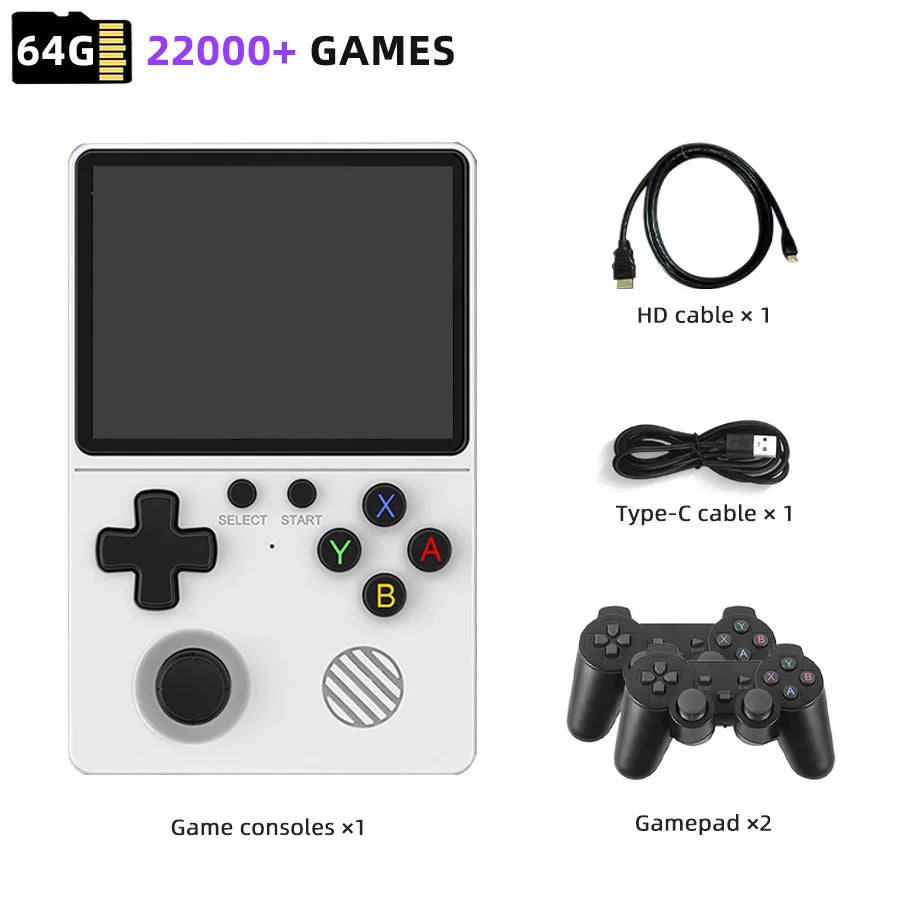 3.5 Inch Pocket Portable Video Game Console Open Source Handheld Game Player with 22000+ Games for PS1 GBA Retro Emulator