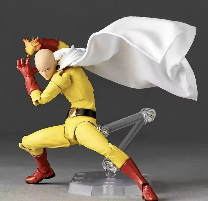 New Hot One Punch Man Saitama Amazing Yamaguchi Revoltech Saitama In Stock Anime Action Collection Figures Model Toys Gifts