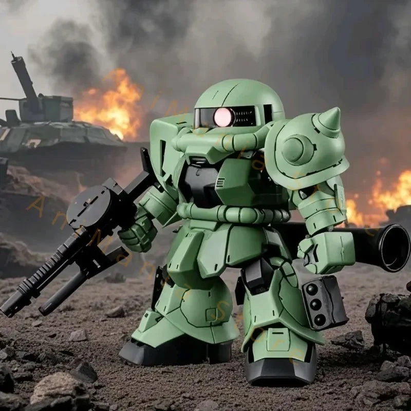 2026 Cute Assembly Model Toy Zaku Ii Mass Production een Version Q Version Mobile Suit Robot Model Kit for Ages 8 And above Gift