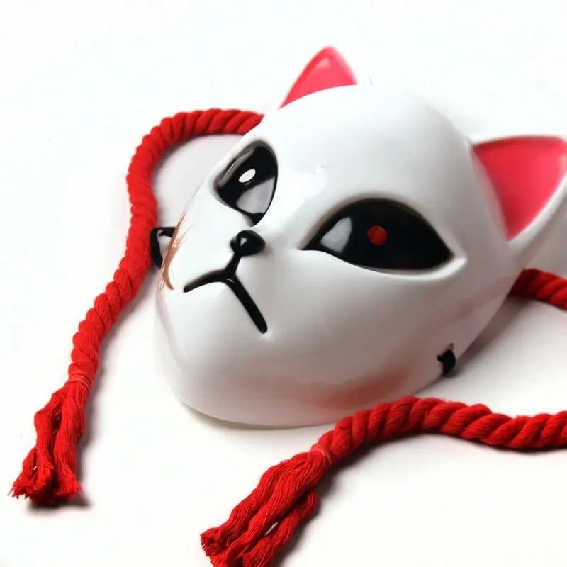 Dämonentöter Tanjiro Kamado &amp; Sabito Cosplay-Maske, halbes Gesicht, Fuchsmuster, Requisite für Anime-Konvention, Halloween-Zubehör, Geschenk