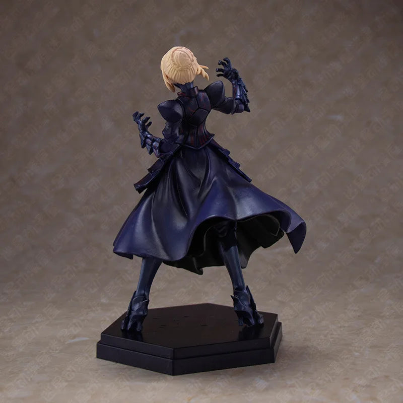 Fate Stay Night Grand Order Anime-Figur – 18 cm, Artoria Pendragon Saber Alter Black Cherry Armor, PVC-Action-Sammelspielzeug, Geschenk