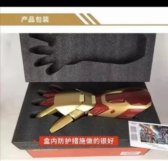 In Stock Mk43 Avengers Marvel 1:1 Iron Man Glowing Arm Gloves Cosplay Performance Props Wearable Figure Toys Gifts Customized