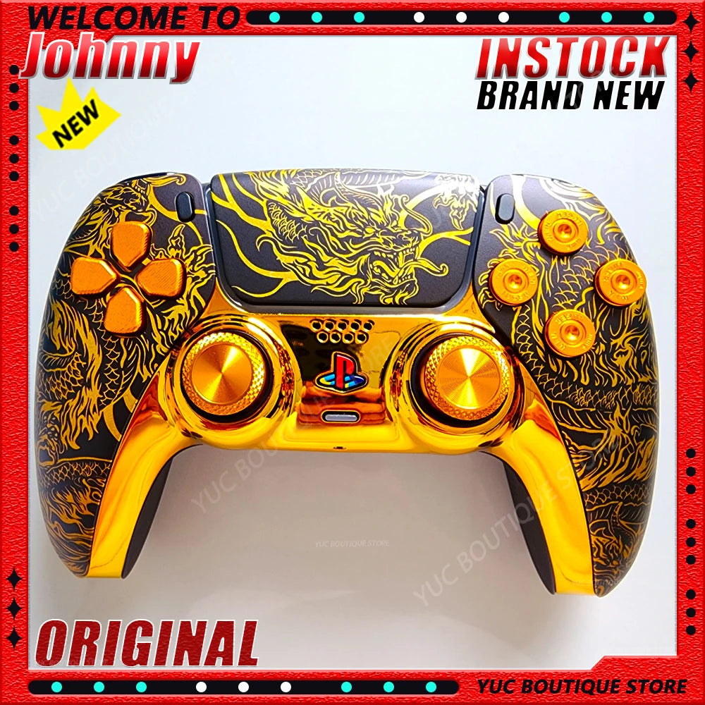 NEW Johnny Old Video Gamer Golden Dragon Handmade Original Gamepad Hall TMR Electromagnetic Joystick Wireless Gaming Controller