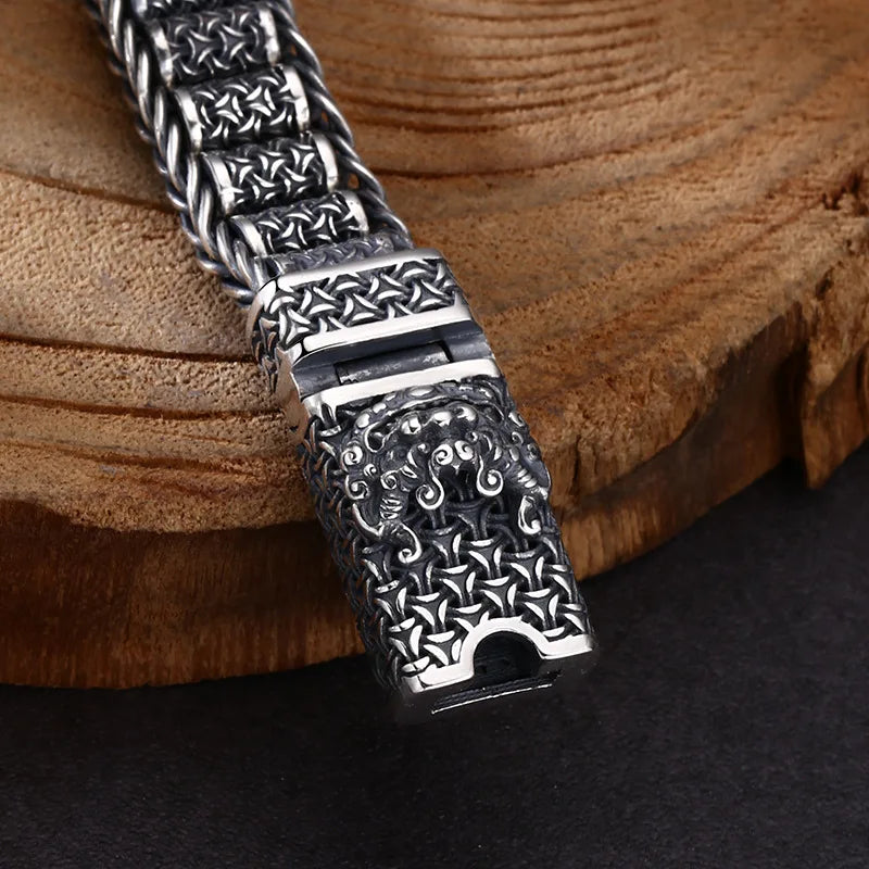 Bracelet Bangle Pure Argent Money 925 Sterling Silver Vintage Luxury Brand Fine Jewelry Man Woman 2024 New Official-Website B13