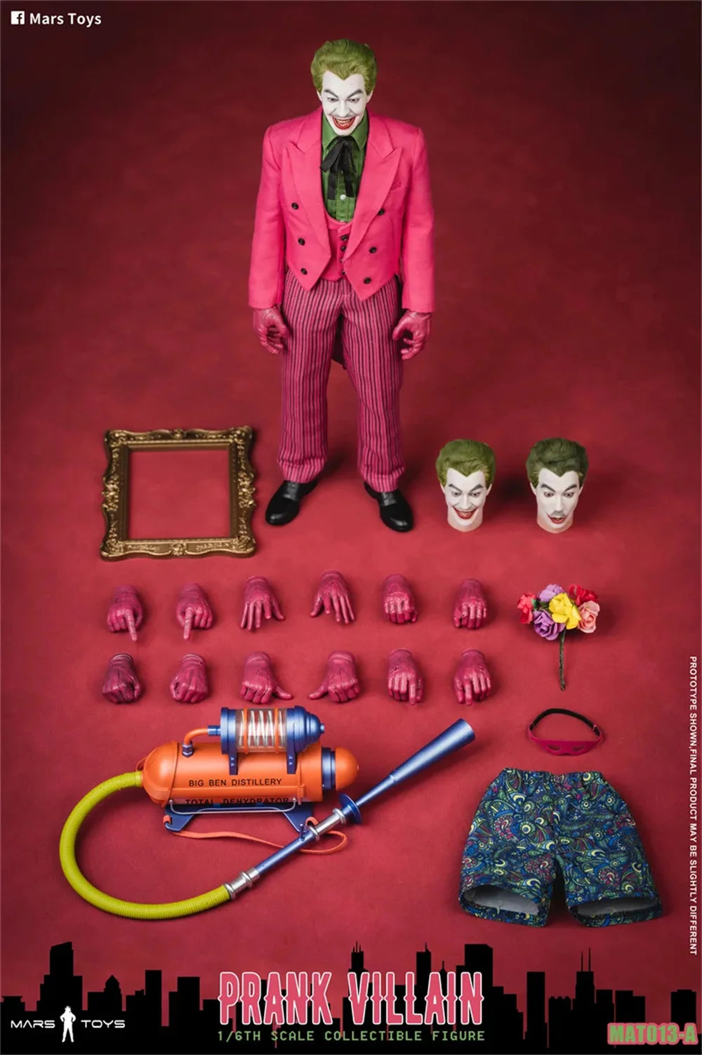 In Stock Mars Toys MAT013 1/6 Scale Prank Villain Pink Clown 1966 Male Solider Full Set for 12'' Action Figure Model Toys