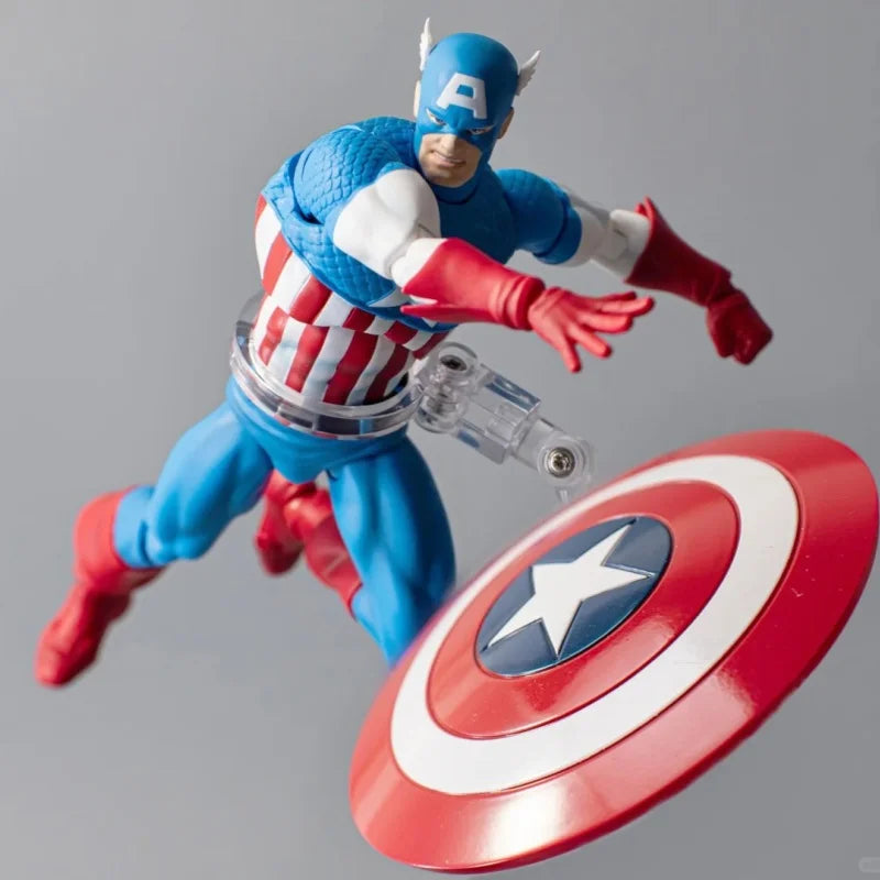 6 Inch Genuine MEDICOM TOY Marvel Captain America MAFEX Action Figure Articulated Collectible Model With Shield Toy