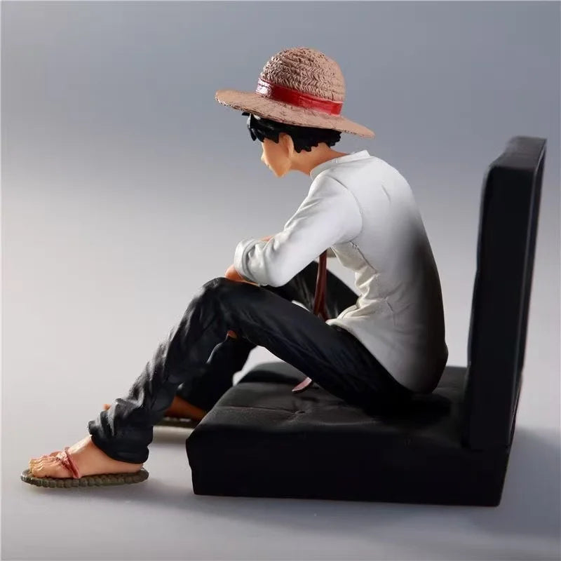 12cm One Piece Anime Figure Luffy Sitting Position Action Figure PVC Model Collection Statue Figurine Doll Toy For Birthday Gift