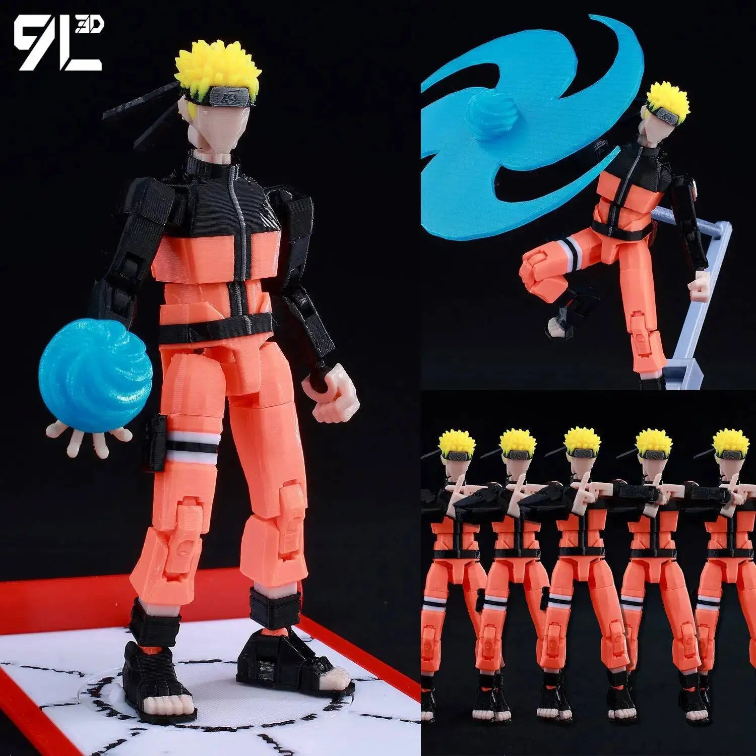 9L3D-gedruckte Anime Naruto Jujutsu Kaisen One Piece Charaktere Lucky13 Dummy-Actionfiguren Mehrgelenk-T13-Mannequin-Spielzeug